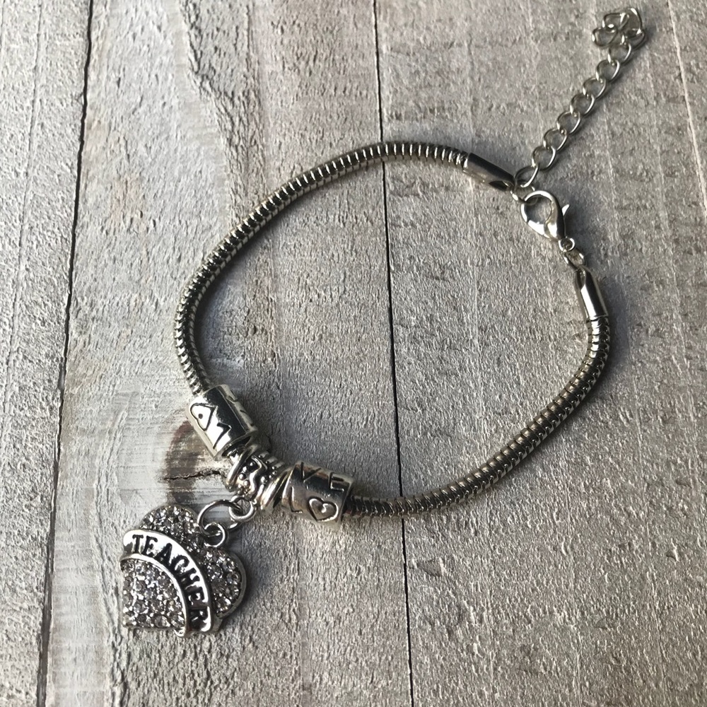 Crystal Teacher Charm Bracelet ♥️👩🏻🏫 - Picture 2 of 4